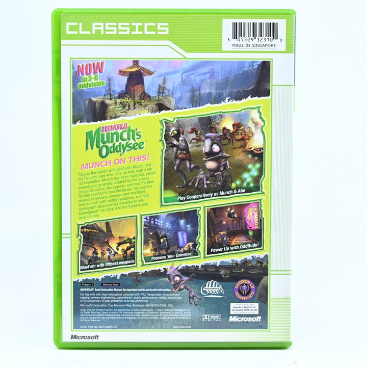 Oddworld: Munch's Oddysee - Original Xbox Game + Manual - PAL - MINT DISC!