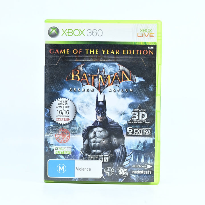 Batman: Arkham Asylum - Xbox 360 Game + Manual - PAL - MINT DISC