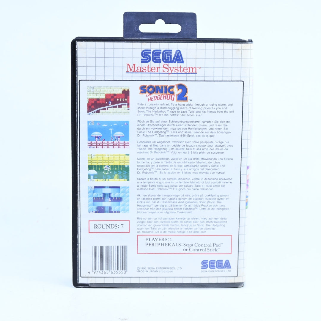 Sonic The Hedgehog 2 - Sega Master System Game + Manual - PAL - FREE POST!