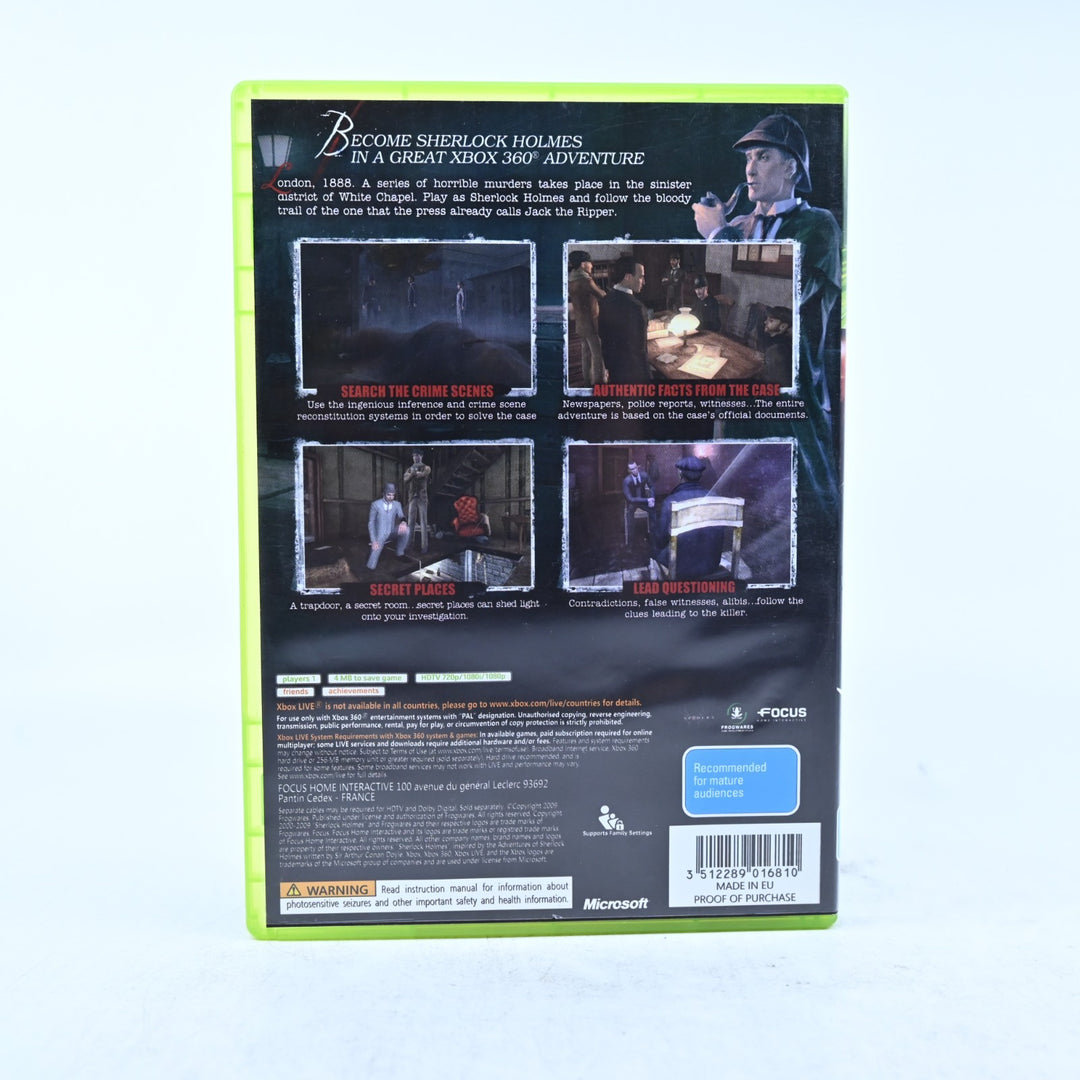 Sherlock Holmes Versus Jack The Ripper - Xbox 360 Game + Manual - PAL
