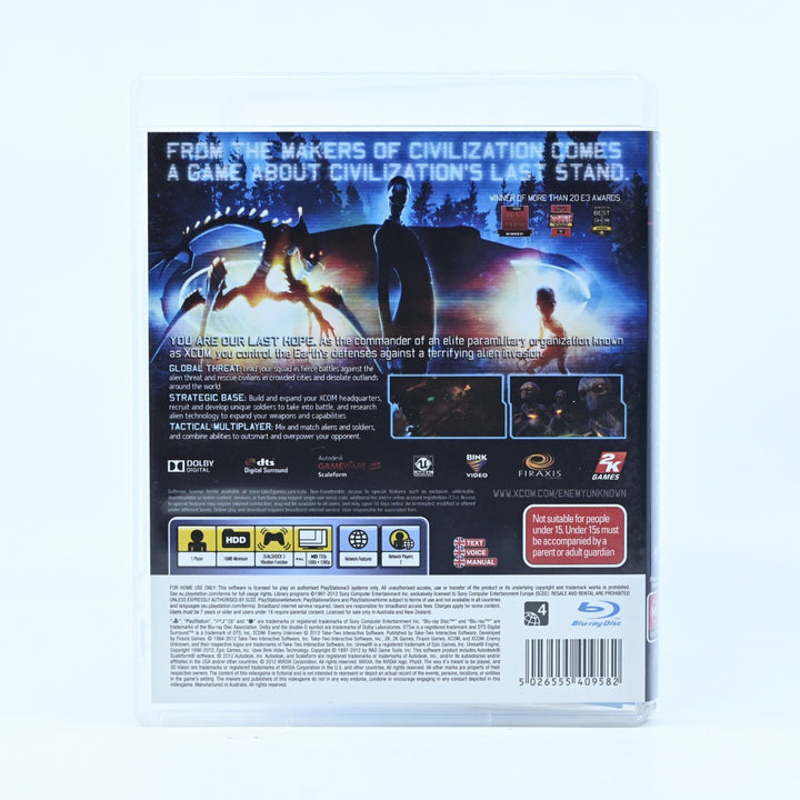 XCOM: Enemy Unknown - Sony Playstation 3 / PS3 Game + Manual - FREE POST!