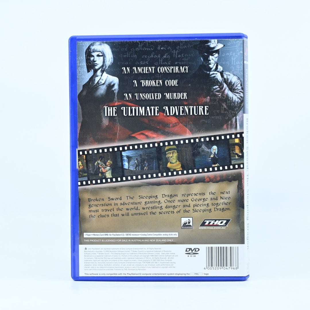 Broken Sword: The Sleeping Dragon - Sony Playstation 2 / PS2 Game + Manual