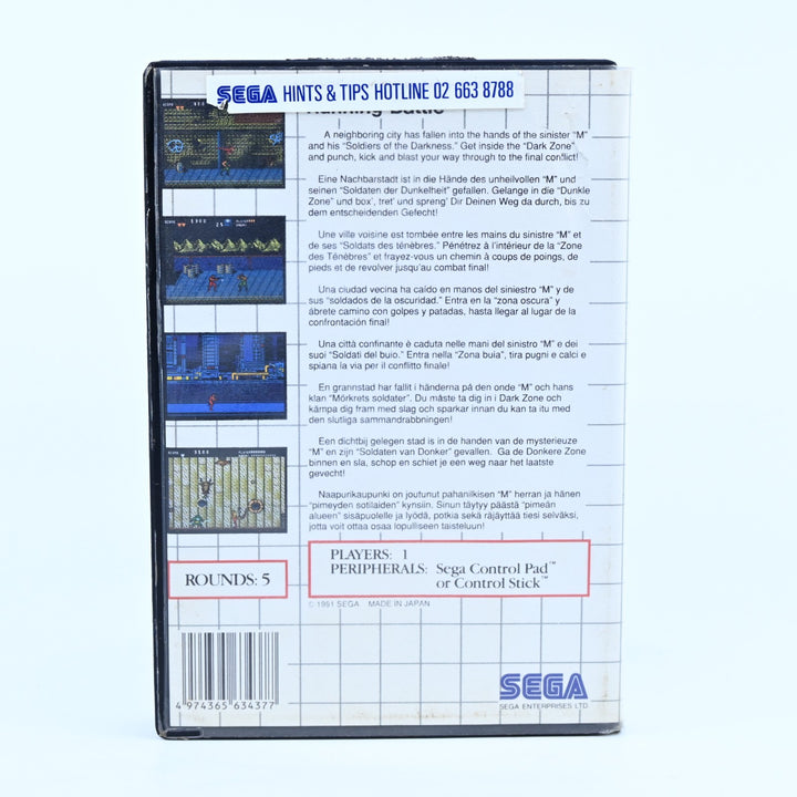 Running Battle - Sega Master System Game + Manual - PAL - FREE POST!