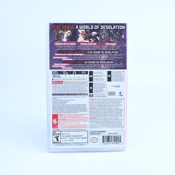 SEALED! God Eater 3 - Nintendo Switch Game - Region Free- FREE POST!