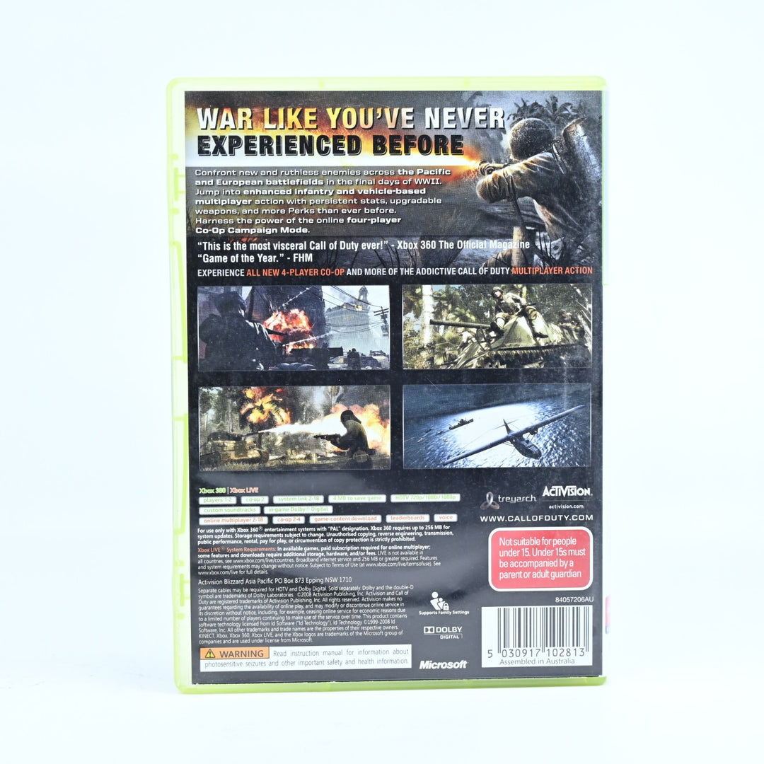 Call of Duty: World at War - Xbox 360 Game + Manual - PAL - MINT DISC!