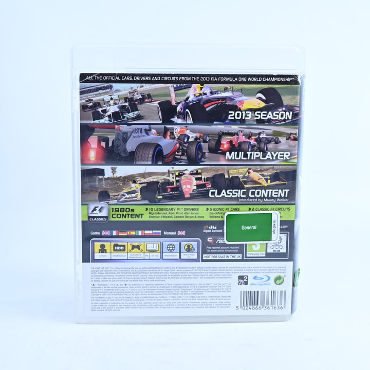 Formula 1 2013 - Classic Edition - Sony Playstation 3 / PS3 Game - No Manual