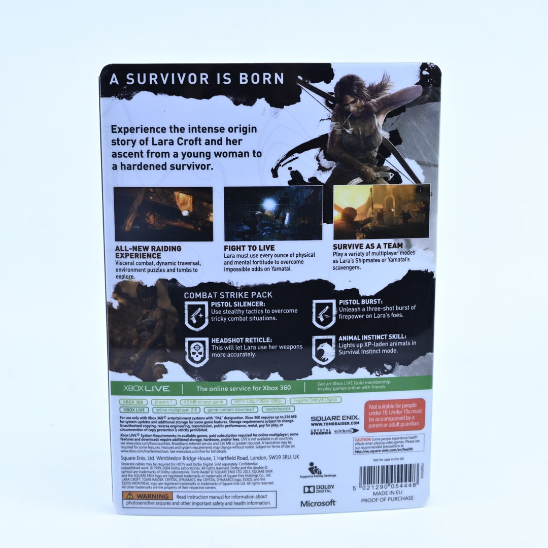 Tomb Raider - Steelbook Edition - Xbox 360 Game + Manual - PAL - MINT DISC!