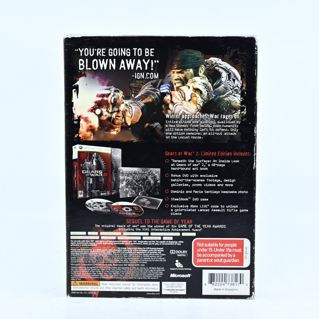 Gears of War 2 Limited Edition - Xbox 360 Game + Manual - PAL - MINT DISC!