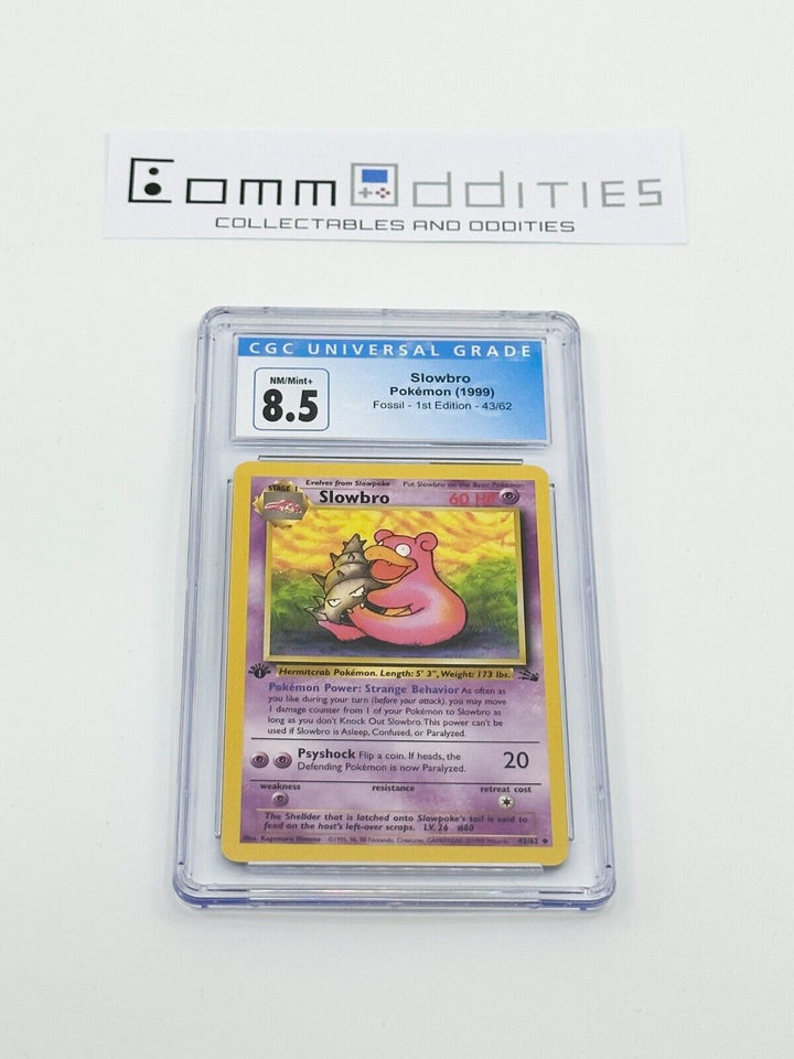 Slowbro 1st Edition CGC 8.5 Pokemon Card - 1999 Fossil Set 43/62 - FREE POST!