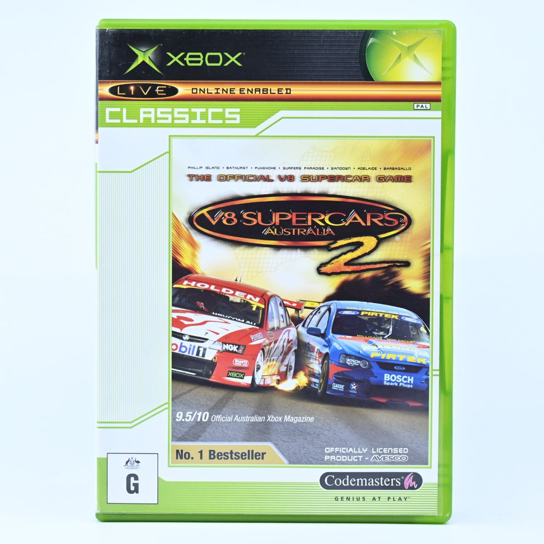 V8 Supercars Australia 2 - Original Xbox Game + Manual - PAL - MINT DISC!