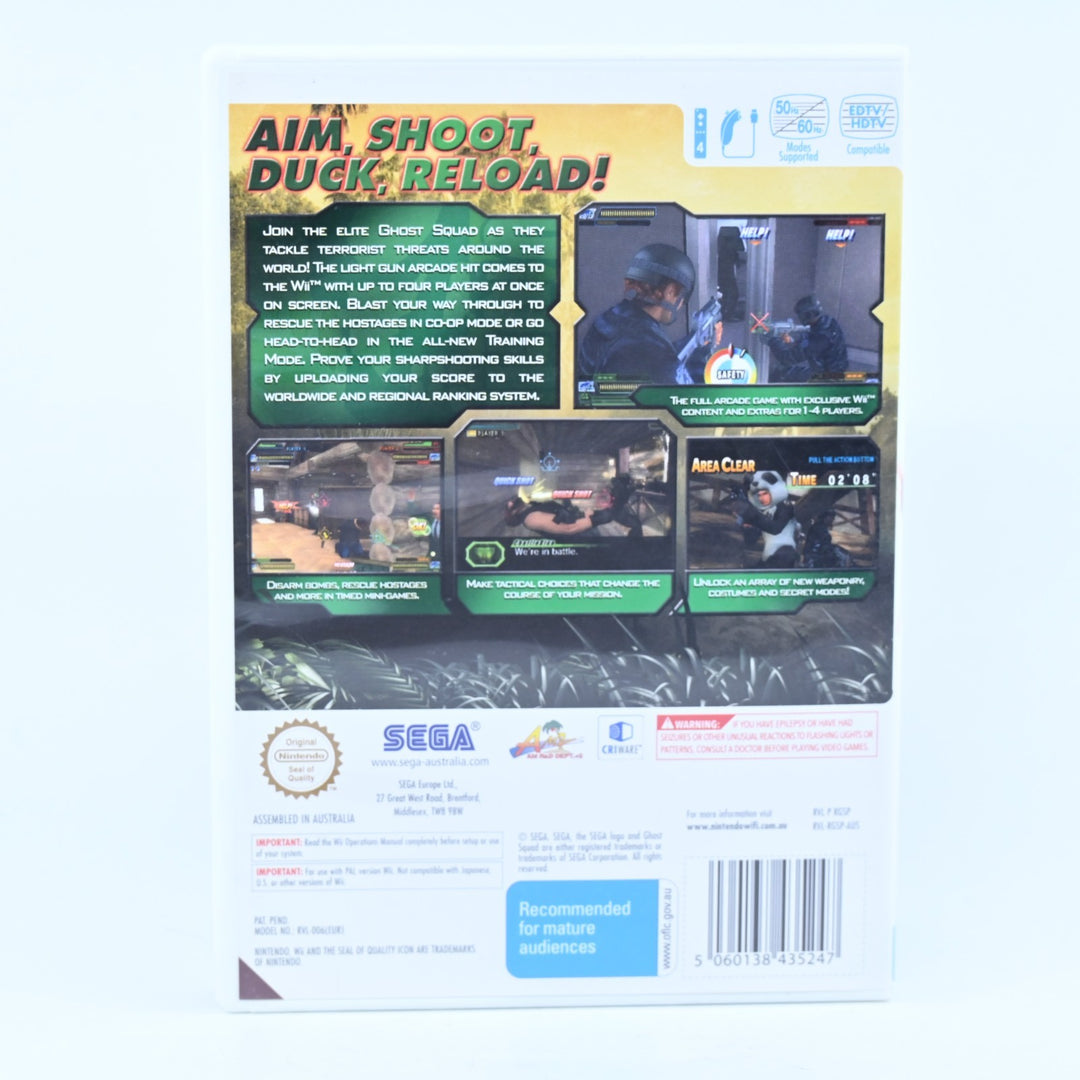 Ghost Squad - Nintendo Wii Game + Manual - PAL - MINT DISC!