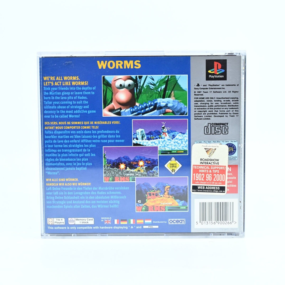 Worms - Sony Playstation 1 / PS1 Game + Manual - PAL - MINT DISC!