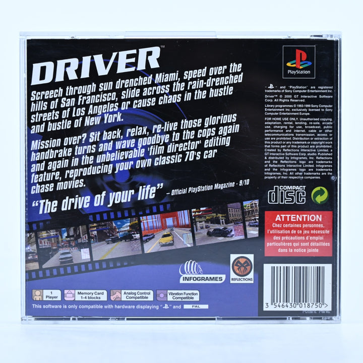 Driver - Sony Playstation 1 / PS1 Game + Manual - PAL - MINT DISC!