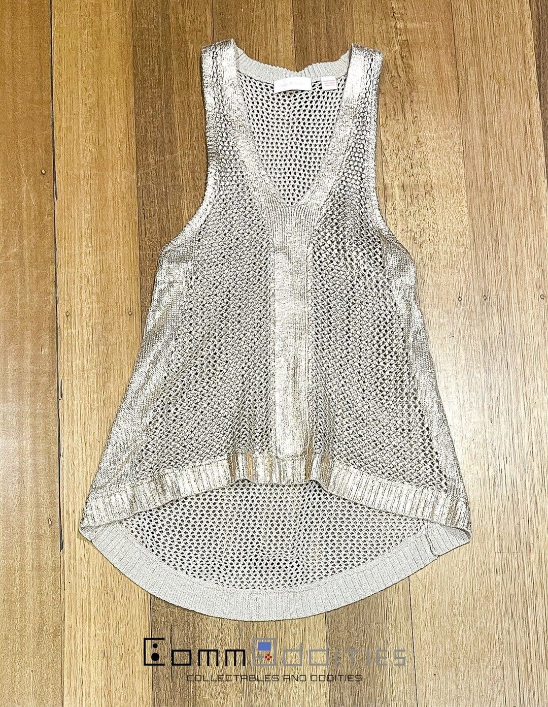 Sass & Bide Silver Knit String Vest / Singlet - Size XXS - FREE POST!