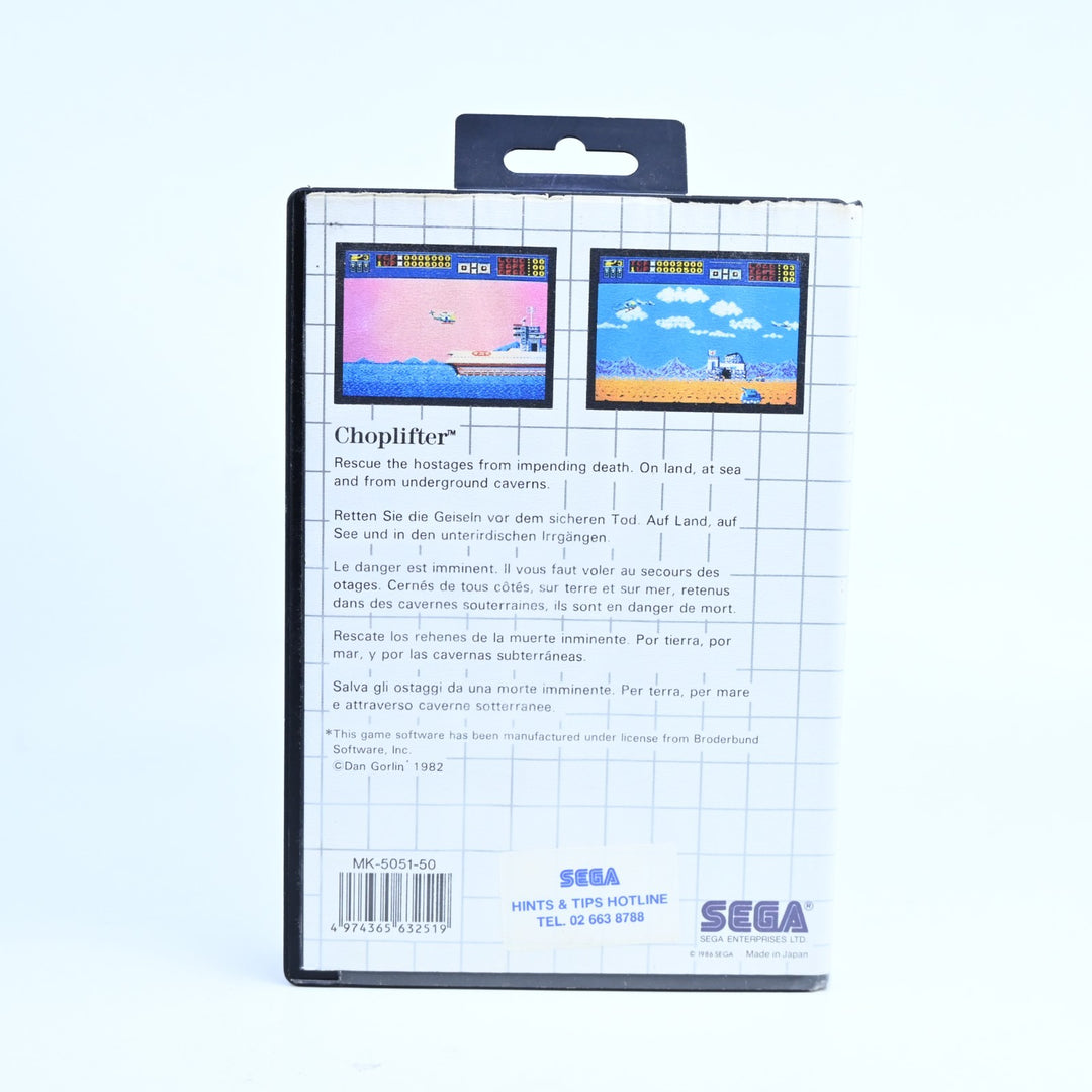 Choplifter - Sega Master System Game + Manual - PAL - FREE POST!