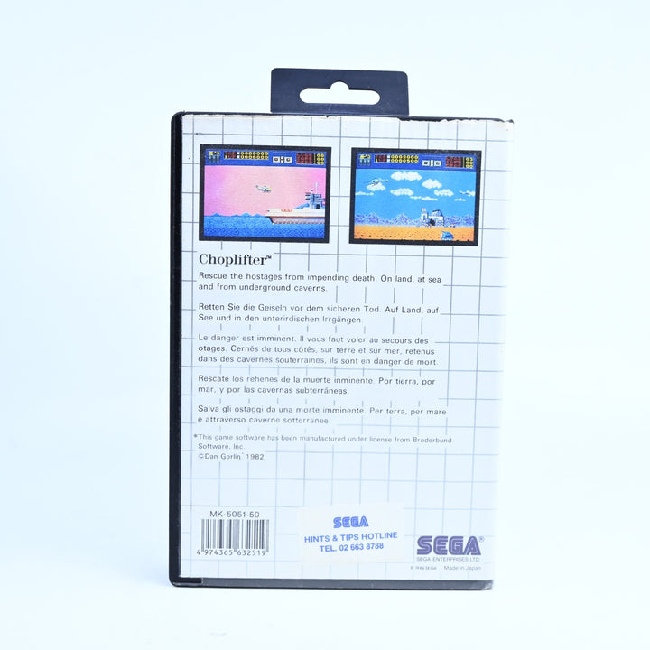 Choplifter - Sega Master System Game + Manual - PAL - FREE POST!