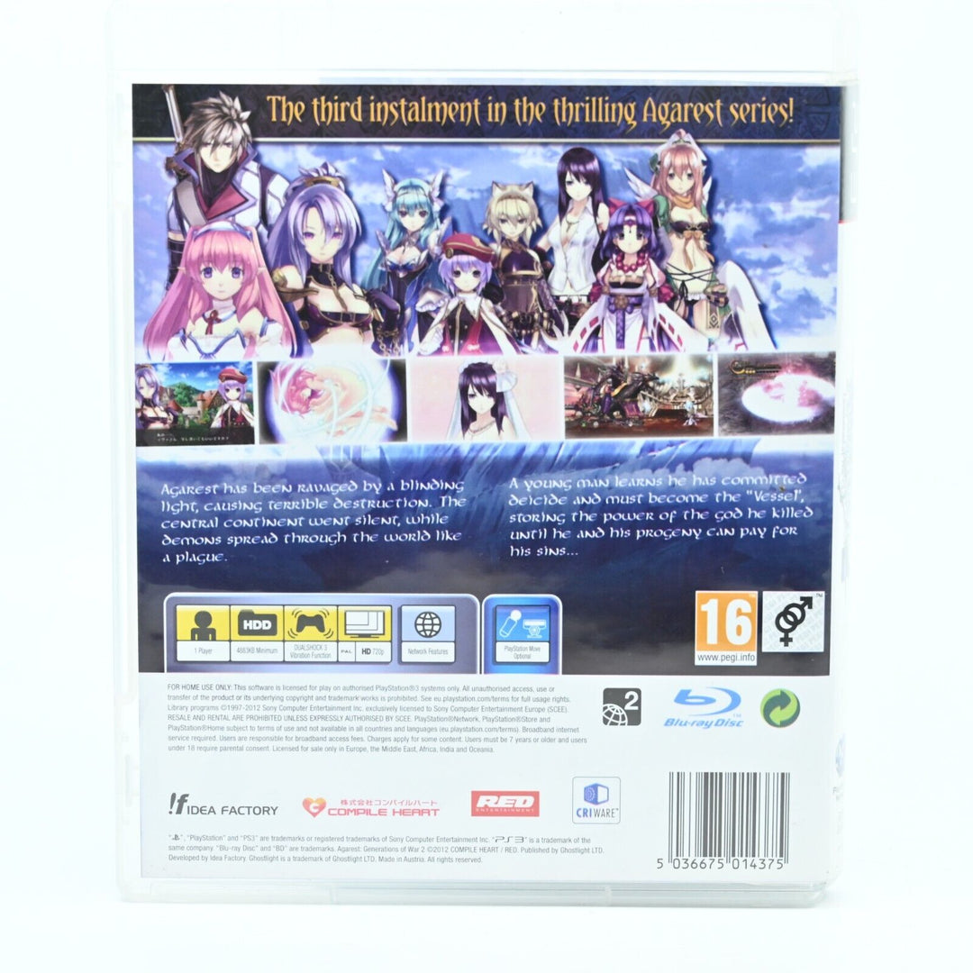 Agarest 2: Generations of War - Sony Playstation 3 / PS3 Game + Manual