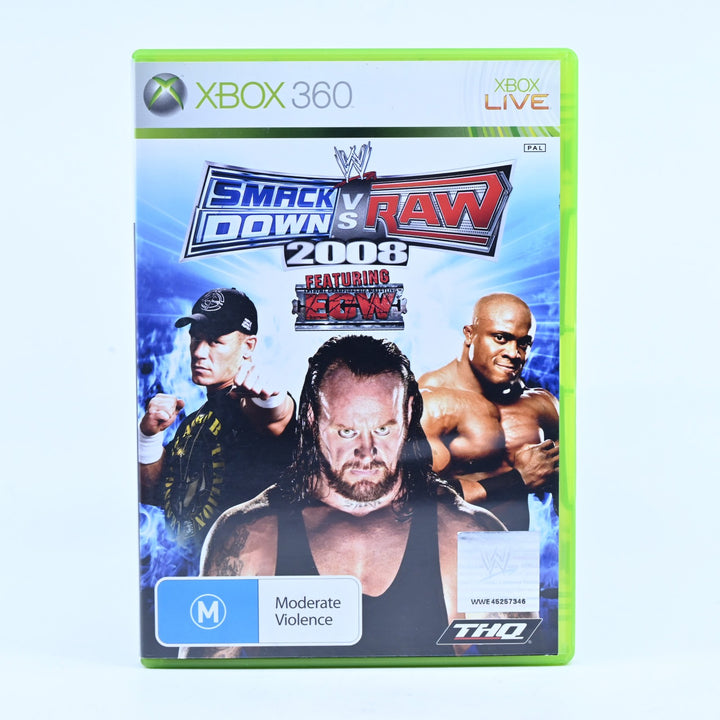 WWE Smackdown Vs Raw 2008 - Xbox 360 Game + Manual - PAL - FREE POST!