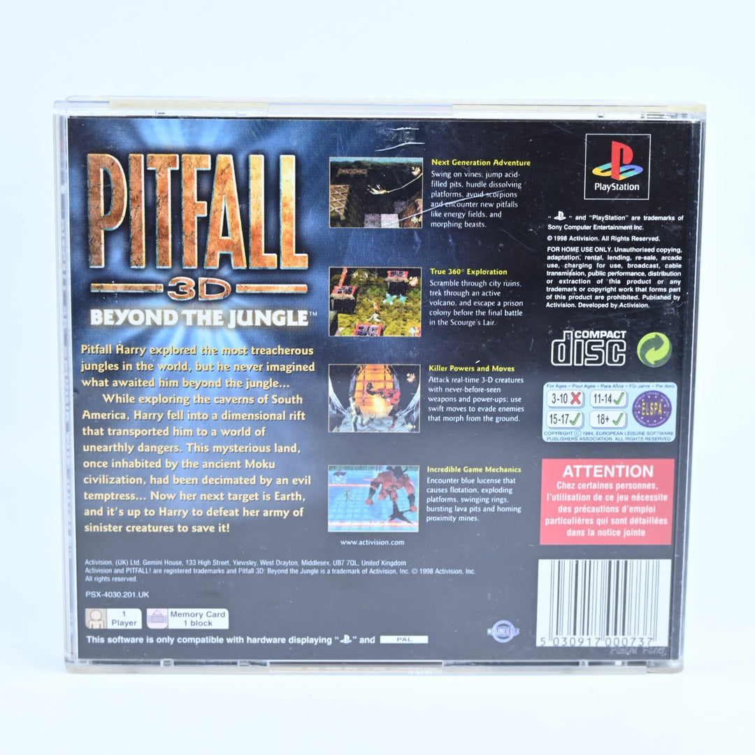 Pitfall 3D: Beyond The Jungle - Sony Playstation 1 / PS1 Game + Manual - PAL