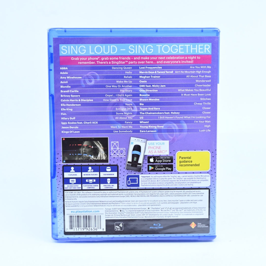SEALED! SingStar Celebration - Sony Playstation 4 / PS4 Game - MINT DISC!