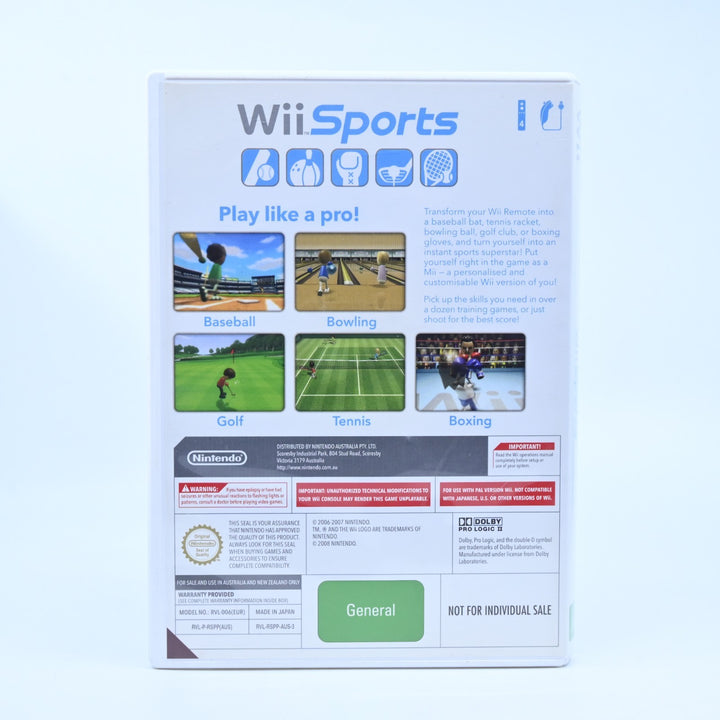 1st Print Wii Sports - Nintendo Wii Game - No Manual - PAL - FREE POST!