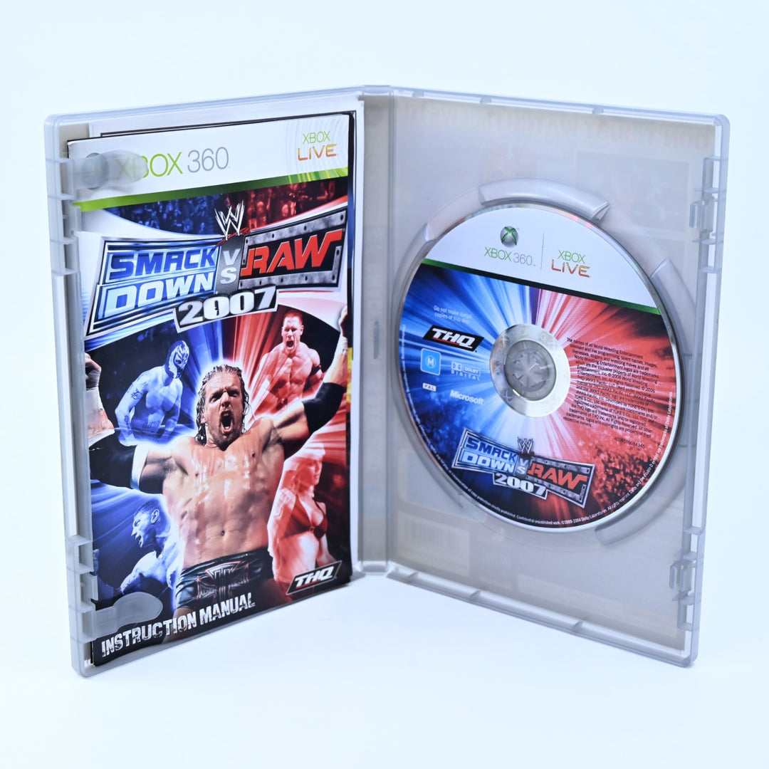 WWE Smackdown vs Raw 2007 - Xbox 360 Game + Manual - PAL - MINT DISC!