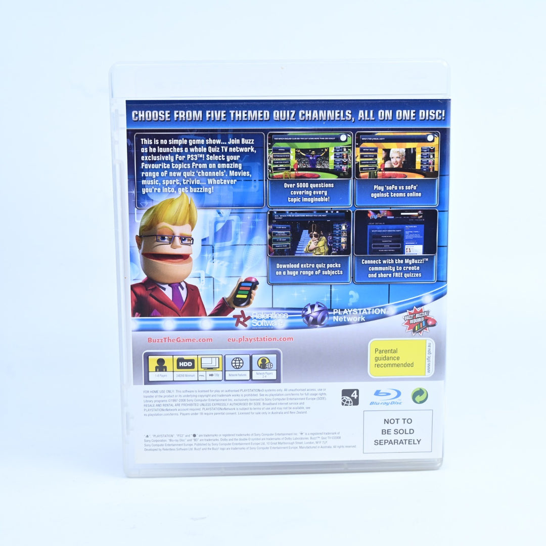 BUZZ! Quiz TV - Sony Playstation 3 / PS3 Game + Manual - FREE POST!