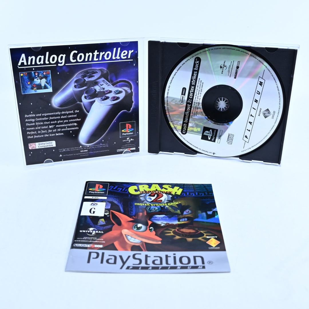 Crash Bandicoot 2: Cortex Strikes Back - Sony Playstation 1 / PS1 Game + Manual
