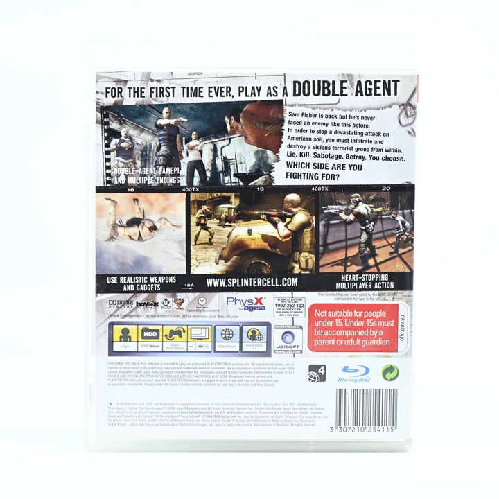 Tom Clancy's Splinter Cell: Double Agent - PS3 Game - No Manual - MINT DISC!