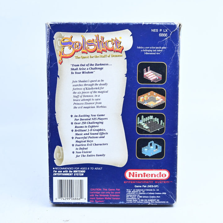 Solstice: The Quest for the Staff of Demnos - NES Boxed Game - PAL - FREE POST!