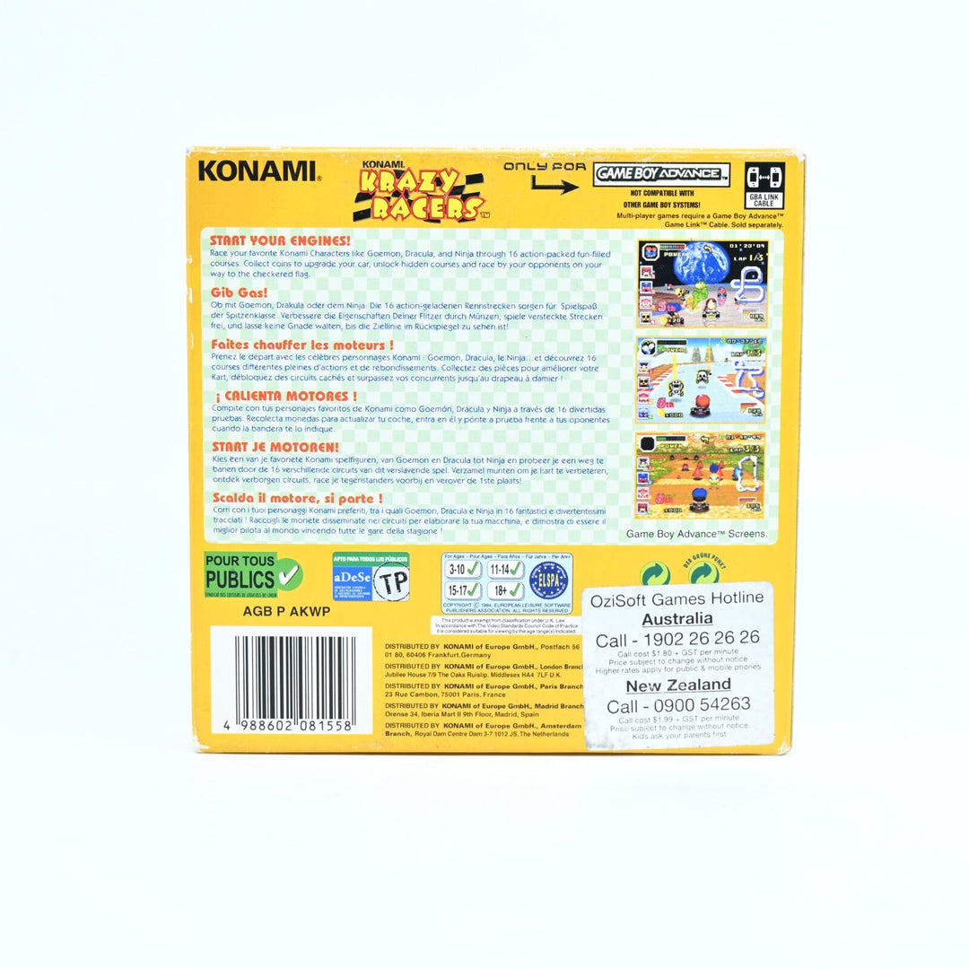 Krazy Racers - Nintendo Gameboy Advance / GBA Boxed Game - PAL - FREE POST!