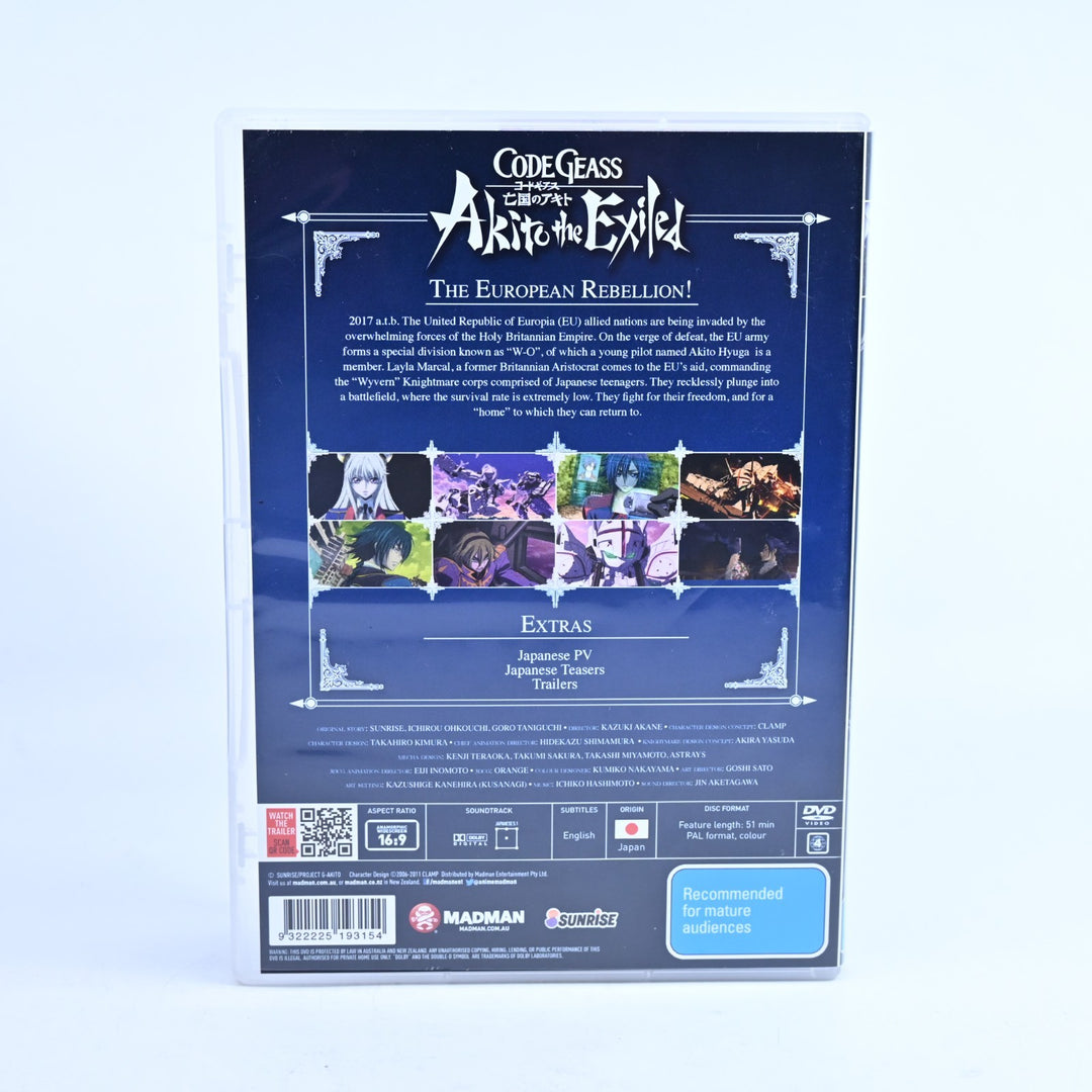 Code Geass: Akito the Exiled Episode 1: Wyvern Arrives - Region 4 - Anime DVD