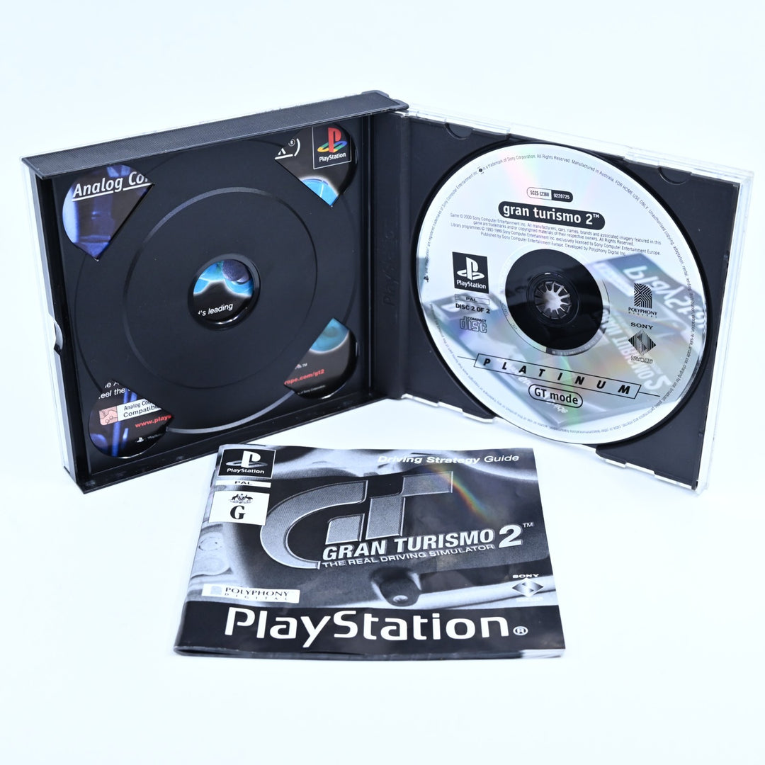 Gran Turismo 2 - Sony Playstation 1 / PS1 Game + Manuals - PAL - MINT DISC!