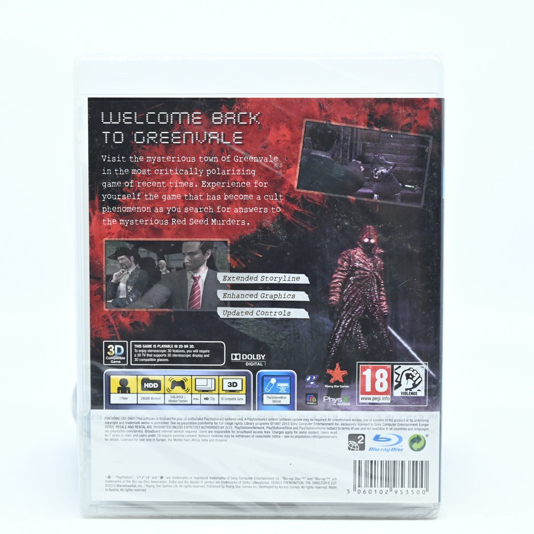 SEALED! Deadly Premonition The Directors Cut - Sony Playstation 3 / PS3 Game