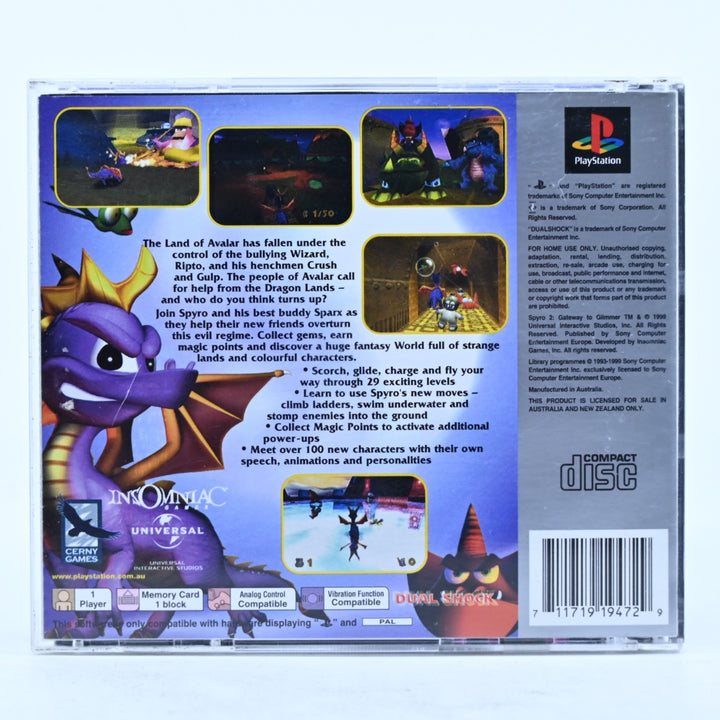Spyro 2: Gateway to Glimmer - Sony Playstation 1 / PS1 Game + Manual - PAL