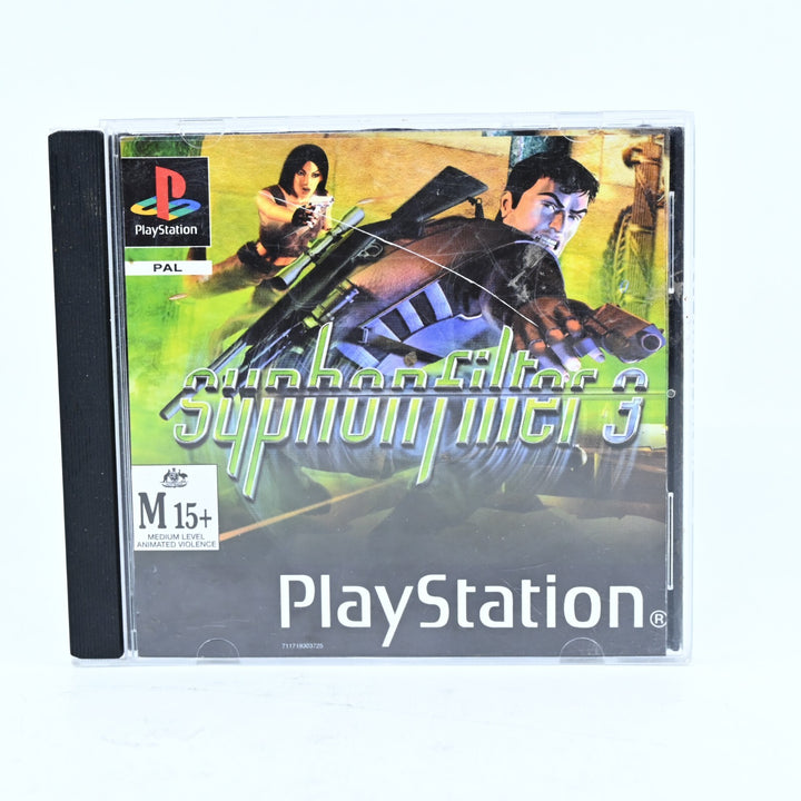 Syphon Filter 3 - Sony Playstation 1 / PS1 Game + Manual - PAL - MINT DISC!