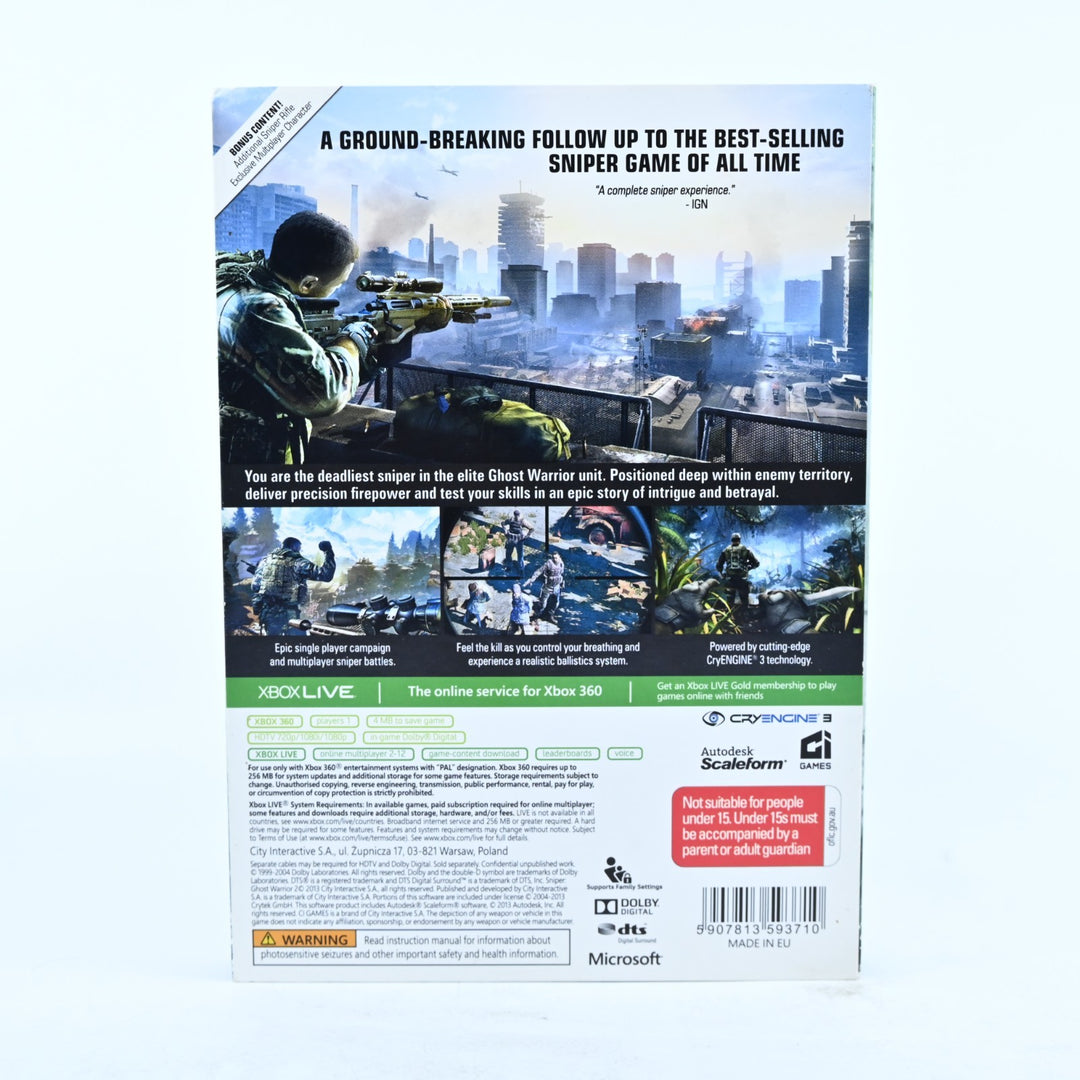 Sniper Ghost Warrior 2 - Limited Edition Steelbook - Xbox 360 Game + Manual