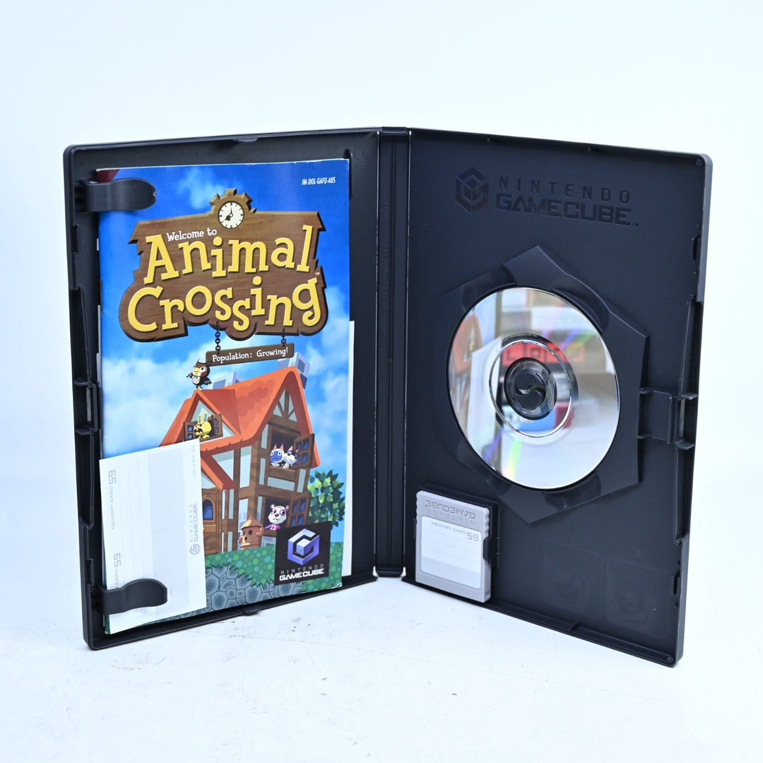 Animal Crossing + Memory Card- Nintendo Gamecube Game + Manual - PAL