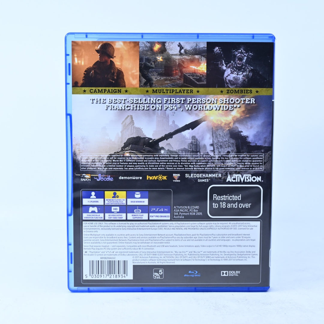 Call of Duty: WWII - Sony Playstation 4 / PS4 Game - FREE POST!