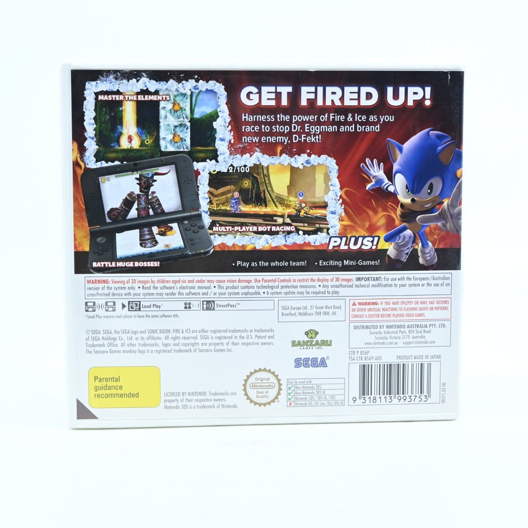 LIKE NEW! Sonic Boom: Fire & Ice - Nintendo 3DS Game - PAL - FREE POST!