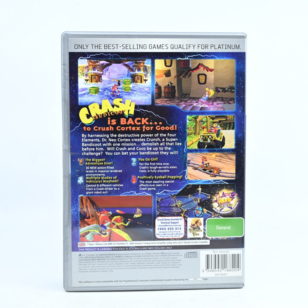 Crash Bandicoot: The Wrath of Cortex - Sony Playstation 2 / PS2 Game + Manual