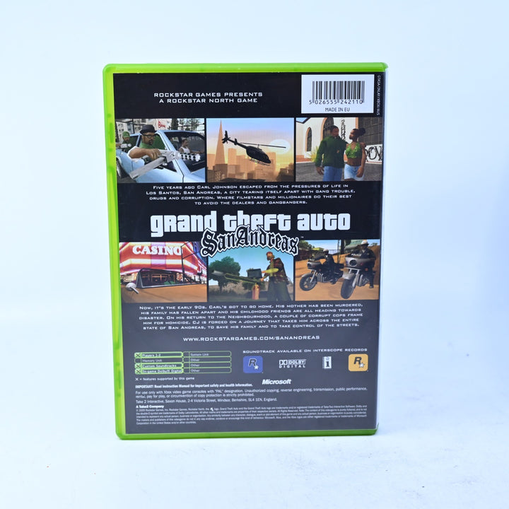 Grand Theft Auto: San Andreas - Original Xbox Game + Manual + Map - PAL