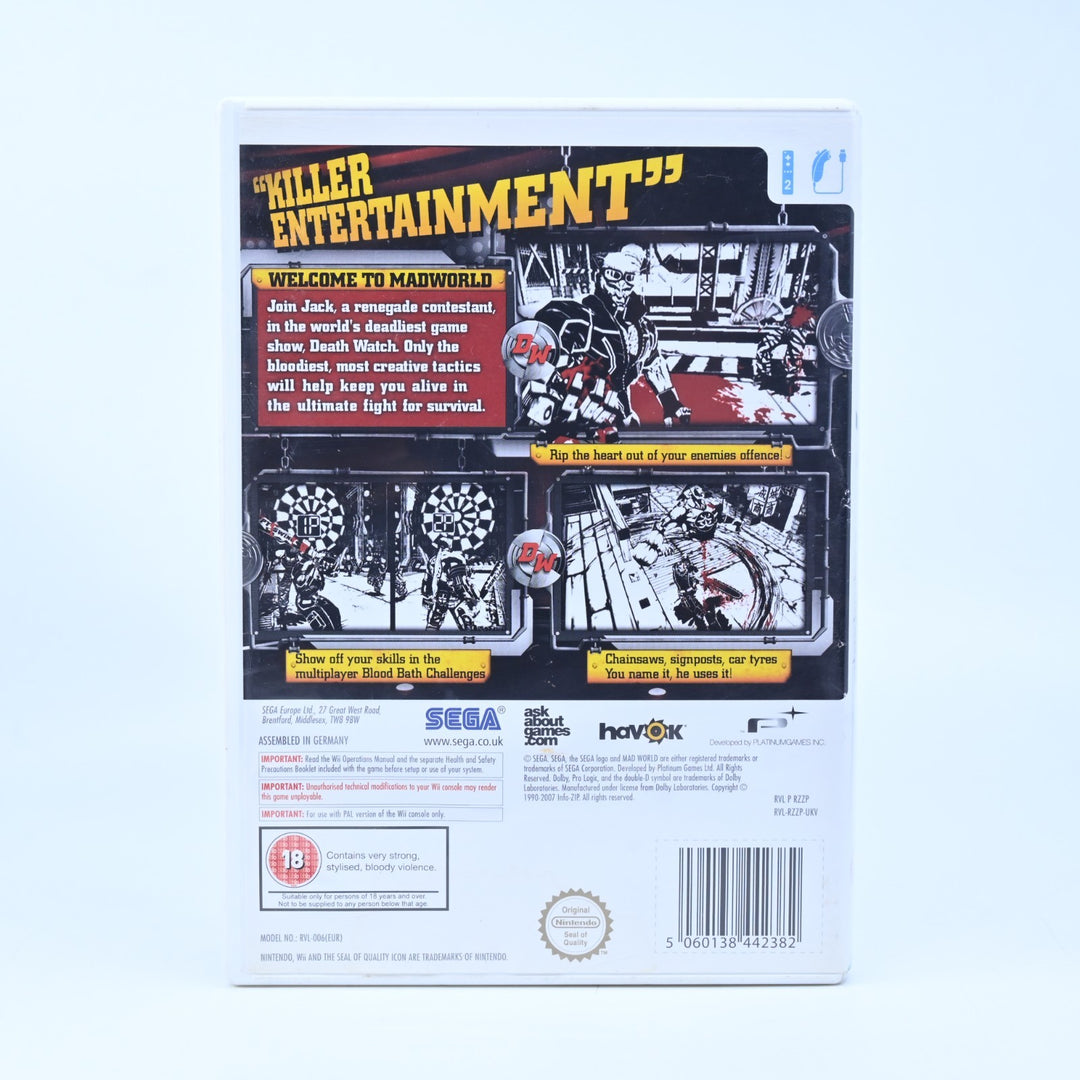 Mad World - Nintendo Wii Game + Manual - PAL - MINT DISC!