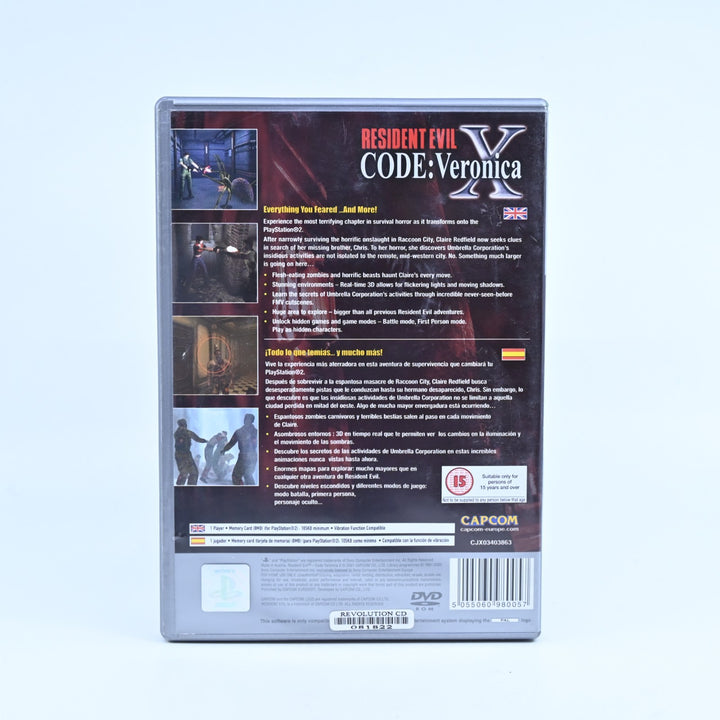 Resident Evil Code: Veronica X - Sony Playstation 2 Game + Manual - MINT DISC!