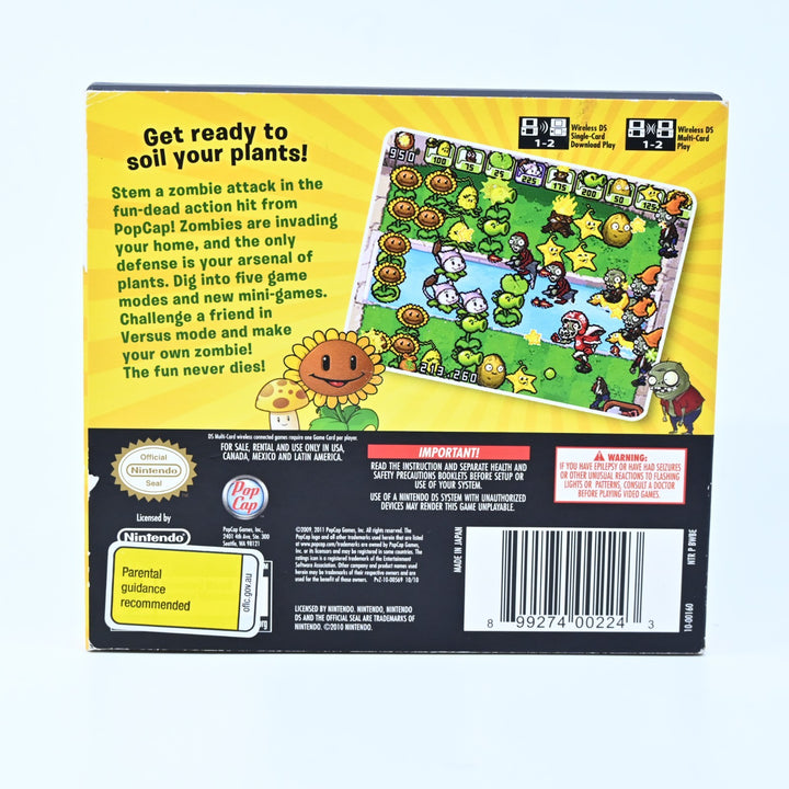 Plants Vs. Zombies - Nintendo DS Game - PAL + Manual - FREE POST!