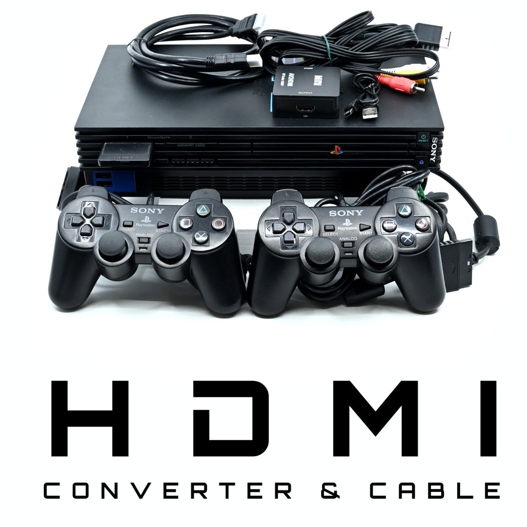 Sony Playstation 2/ PS2 Console Fat (1 / 2) GENUINE CONTROLLERS + CABLES + HDMI