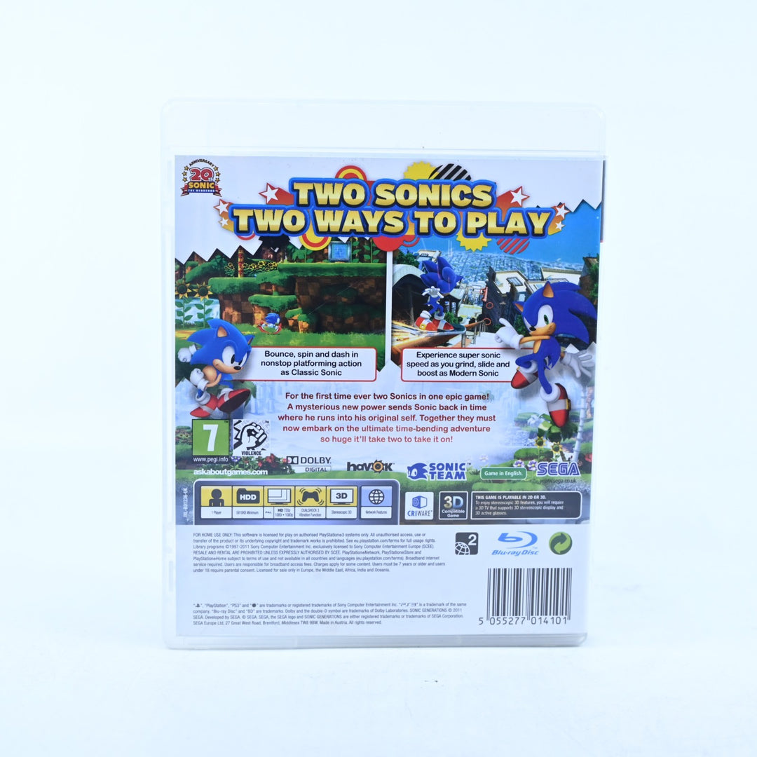 Sonic Generations - Sony Playstation 3 / PS3 Game + Manual - MINT DISC!