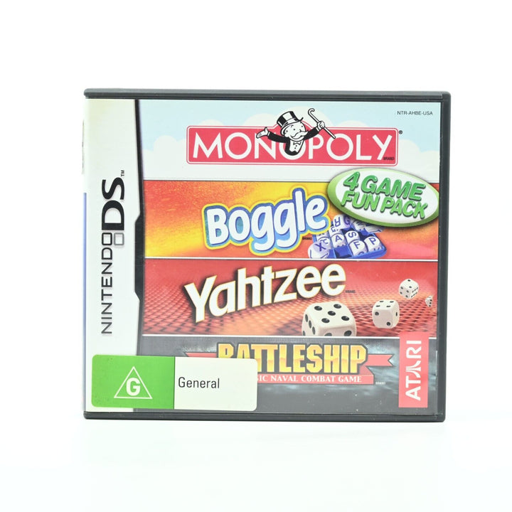 Monopoly/Boggle/Yahtzee/Battleship 4 Game Fun Pack - Nintendo DS Game - PAL