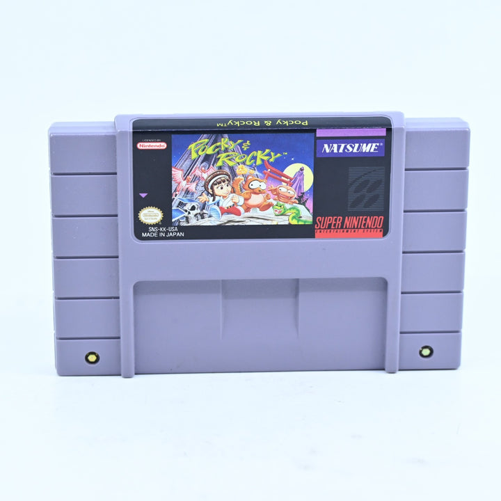 Pocky &amp; Rocky - Super Nintendo / SNES Boxed Game - PAL - FREE POST!