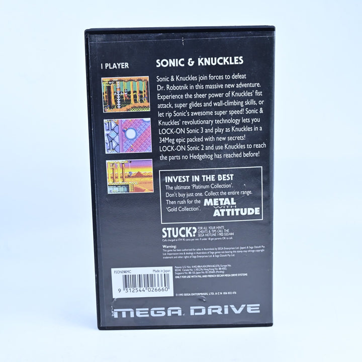 Sonic & Knuckles - Sega Mega Drive Game + Manual - PAL - FREE POST!